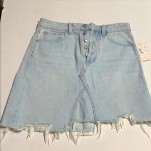 NWT Free People Going Rogue Jean Skirt Tidal Wave NEW